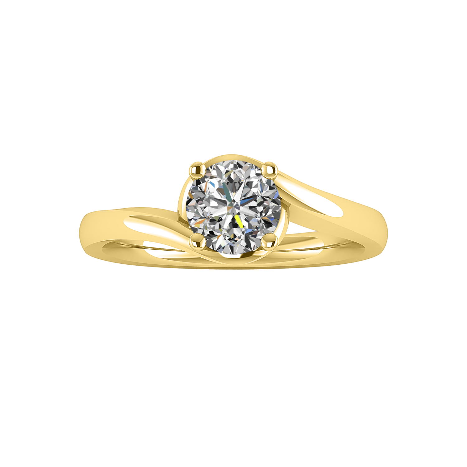 Evelyn Bypass Solitaire Engagement Ring